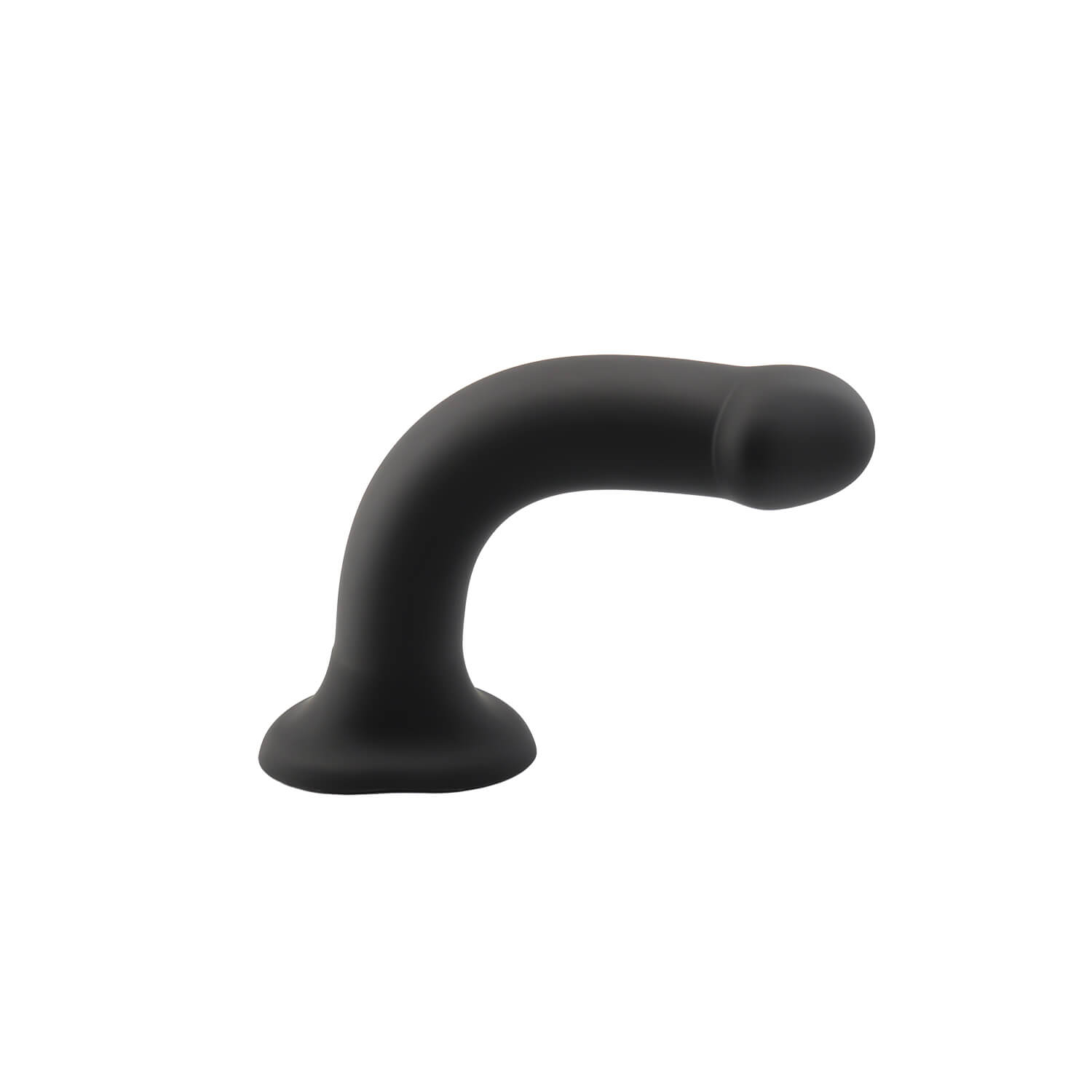 flexible curved dildo with black color