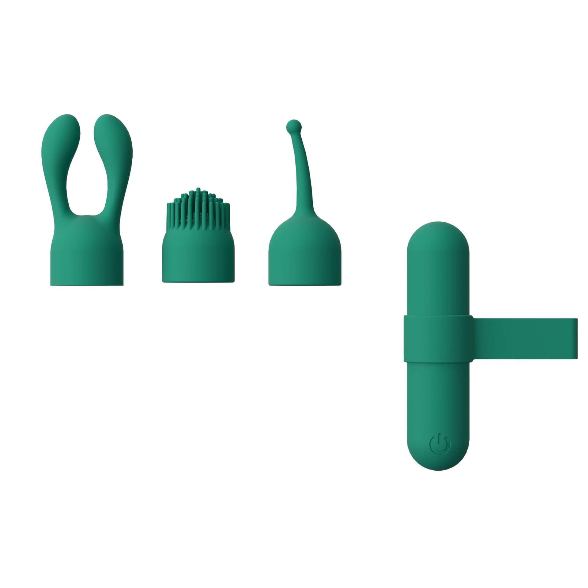 Wholesale Multi Function Bullet Vibrator with 3 Interchangeable Heads 2